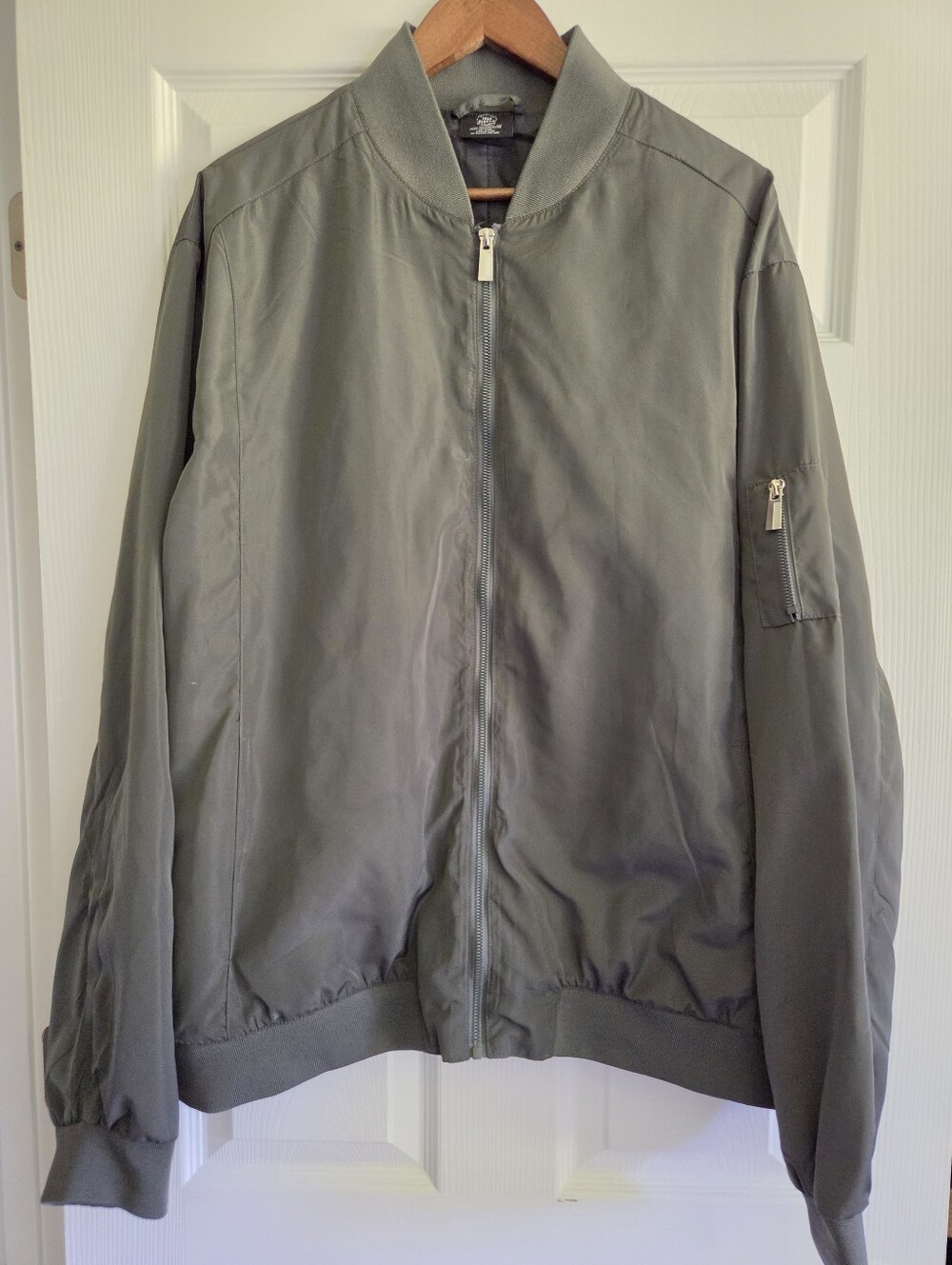 True Classic Men's Carbon Grey Full Zip Bomber Jacket XXL